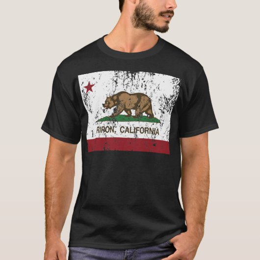 riponカリフォルニア州の旗 tシャツ (正面)