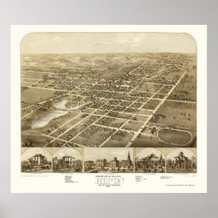 Ripon, WIパノラママップ – 1867 ポスター