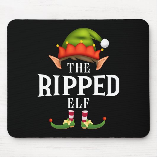 Ripped Elf Group Funny Christmas Pajama Party  マウスパッド (正面)