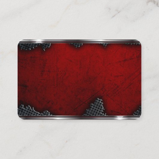Ripped Gray Metal over深いRed on a 名刺 (裏面)