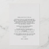 Ripped Paper Effect Wedding Custom Photo Script 箔招待状 (裏面)