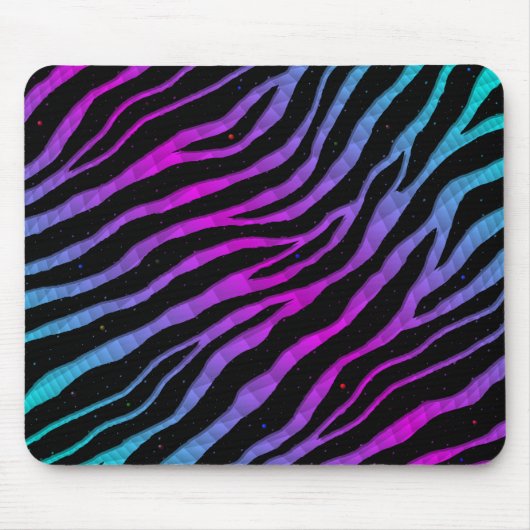 Ripped SpaceTimeストライプ – シアン/ピンク マウスパッド (正面)