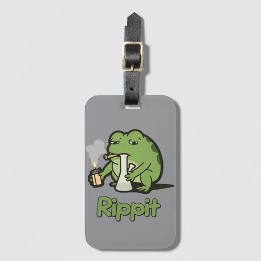 Rippit Funny Frog Stoner Gift, Stoner Girls Frog ラゲッジタグ (正面縦)