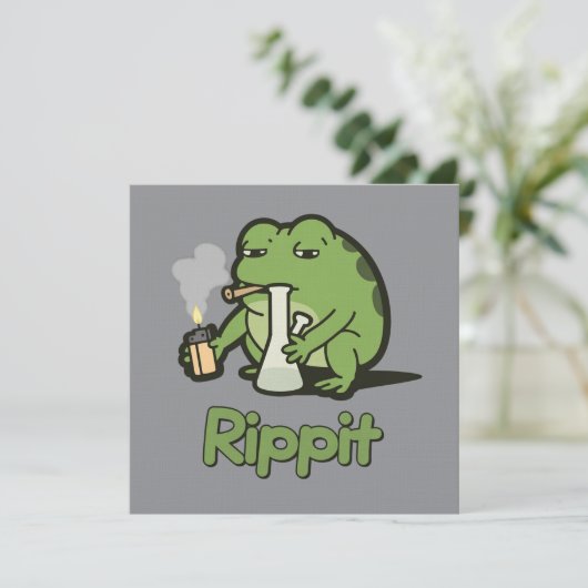 Rippit Funny Frog Stoner Gift, Stoner Girls Frog  招待状 (スタンド正面)