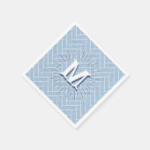 Ripple Herringbone in Slate Personalized スタンダードカクテルナプキン (角)