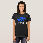 Ripple Xrpブルランを月の暗号通貨マークに Tシャツ (正面フル)