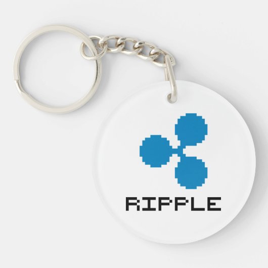 Ripple XRP 8-Bitロゴ キーホルダー (正面)