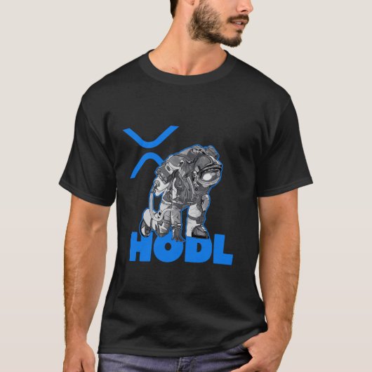 Ripple XRP Cryptocurrency – 暗号宇宙飛行士 – HODL Tシャツ (正面)