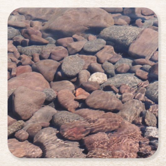 Ripples & Rocks on the North Shore, Lake Superior スクエアペーパーコースター (正面)