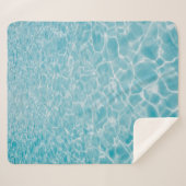 Rippling crystal blue water シェルパブランケット (正面(横))