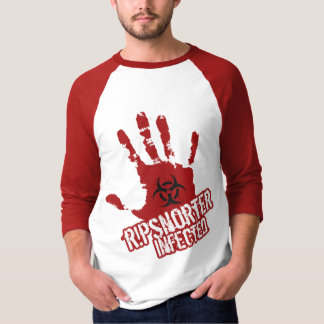 Ripsnorterは基本的な袖のRaglan 3/4感染させました Tシャツ