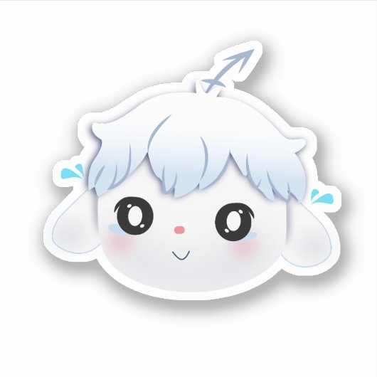 Riri Cry かわいいステッカー  シール (正面)