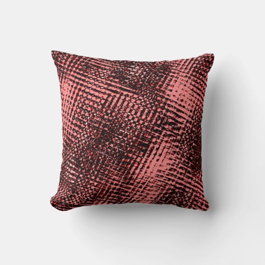 Riscos cruzados e borrões na cor pêssego ou salmão クッション (正面)