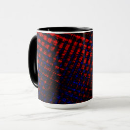 Riscos cruzados vermelho e azul マグカップ