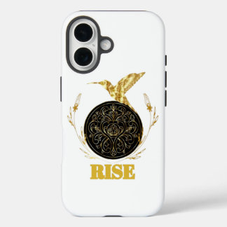 RISE ゴールドフェニックス モチベーショナル iPhone 16 ケース - 黒
