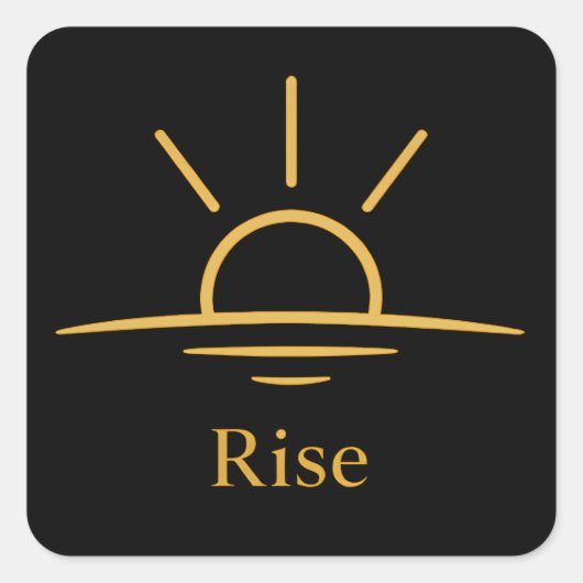 Rise — 極簡主義の日の出 スクエアシール (正面)