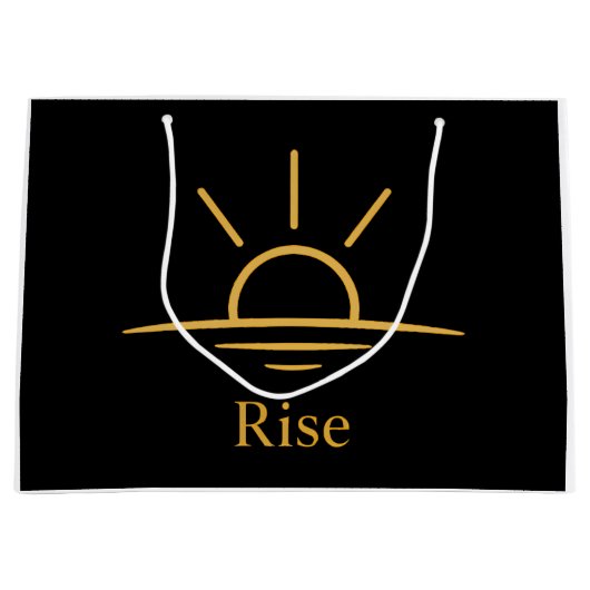 Rise — 極簡主義の日の出 ラージペーパーバッグ (正面)