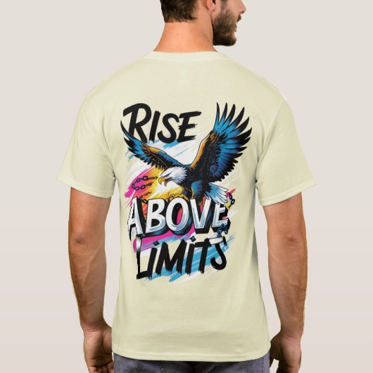 Rise Above Limits | Bold Eagle Motivational  Tシャツ (裏面)