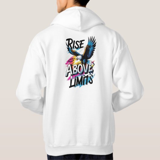 Rise Above Limits – Inspirational Typography Tee  パーカ (裏面)
