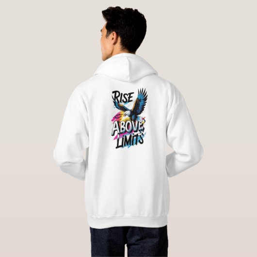 Rise Above Limits – Inspirational Typography Tee  パーカ (裏面フル)