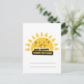 Rise Above Shine Beyond Cute Sun Postcard ポストカード (スタンド正面)