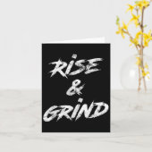 Rise & Grind Motivational Insrational カード (黄色い花)