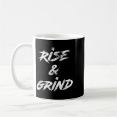 Rise &amp; Grind Motivational Insrational  コーヒーマグカップ (左)