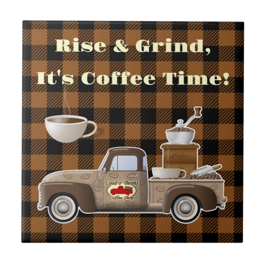 Rise and Grind コーヒートラック セラミックタイル (正面)