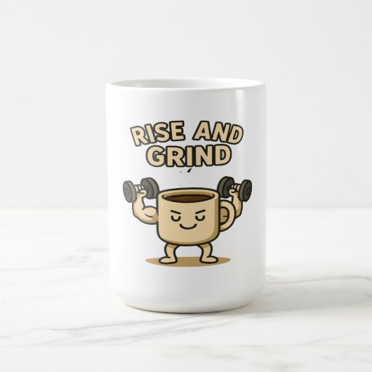 Rise and Grind Coffee Mug- Funny Gym Motivation コーヒーマグカップ (中央)