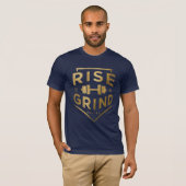 Rise and Grind LIFT フィットネスジムとトレーニング Tシャツ (正面フル)