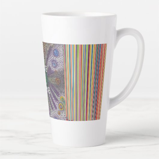 “Rise and Shine – Abstract Rainbow Power Mug” カフェラテマグ (右)