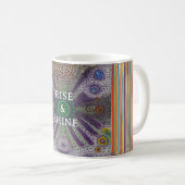 “Rise and Shine – Abstract Rainbow Power Mug” コーヒーマグカップ (正面右)