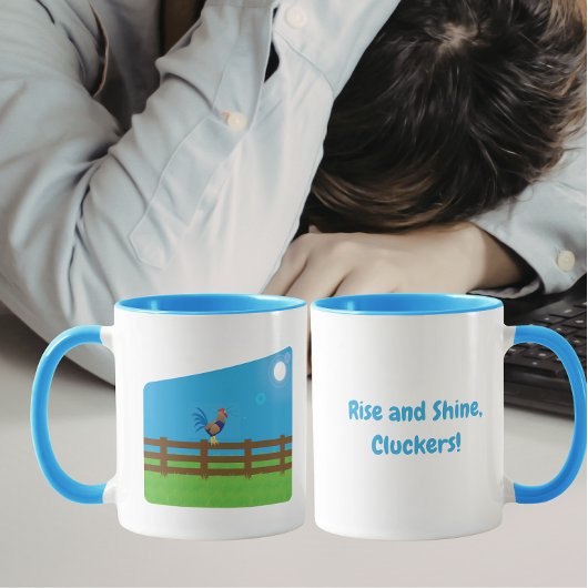 Rise and Shine Cluckers Funny Rooster マグカップ