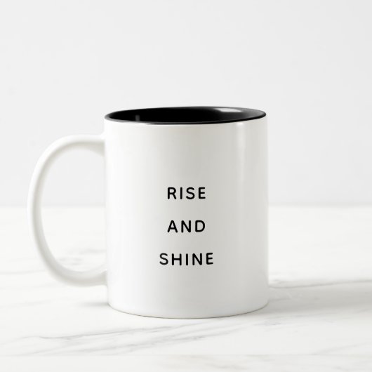 Rise and Shine Inspirational Coffee Mug Gift ツートーンマグカップ (左)