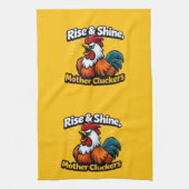 Rise and shine mother cluckers, roster quote  キッチンタオル (縦)