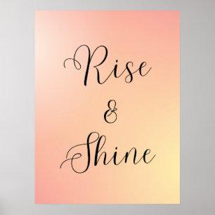 「Rise and Shine Poster - Morning Motivation引用文 ポスター