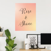 「Rise and Shine Poster - Morning Motivation引用文 ポスター (ホームオフィス)
