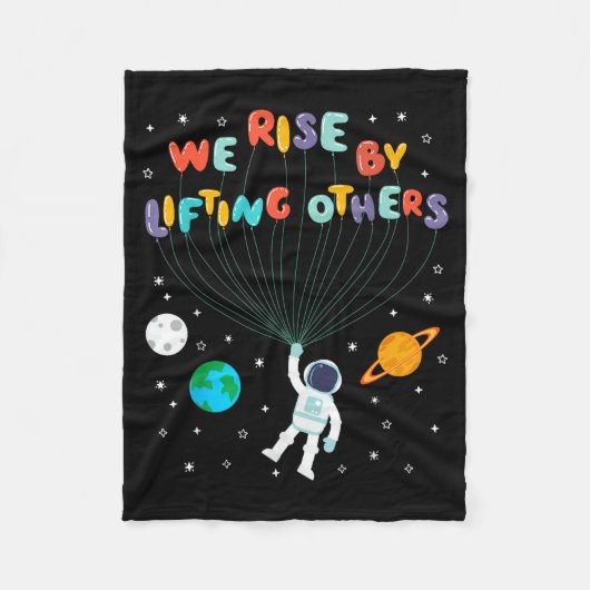 Rise Children Apparel Uni-kids Black Small We Rise フリースブランケット (正面)