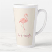 Rise & Flamingle Flamingo – ソフトベージュトロピカル カフェラテマグ (右)