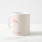 Rise & Flamingle Flamingo – ソフトベージュトロピカル コーヒーマグカップ (正面左)