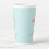Rise & Flamingle Pink Flamingo – Light Blue  カフェラテマグ (正面)