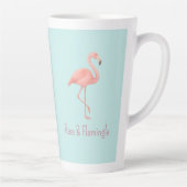 Rise & Flamingle Pink Flamingo – Light Blue  カフェラテマグ (右)