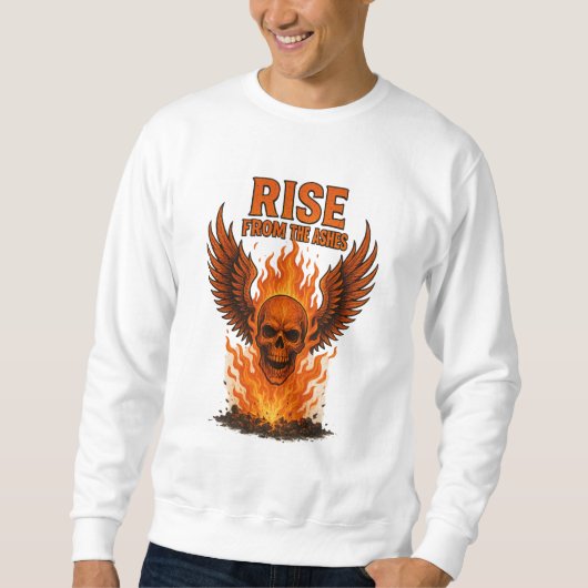 Rise From The Ashes – Flaming Skull with Fiery スウェットシャツ (正面)