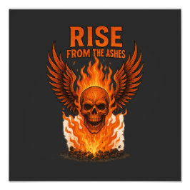 Rise From The Ashes – Flaming Skull with Fiery  フォトプリント