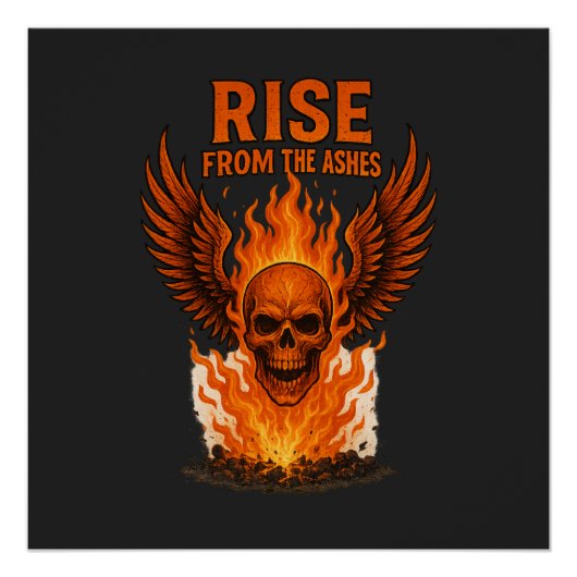 Rise From The Ashes – Flaming Skull with Fiery  ポスター (正面)