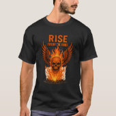 Rise From The Ashes – Flaming Skull with Fiery Tシャツ (正面)