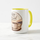 Rise & Grind おもしろ コーヒー好き  マグカップ (正面右)