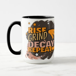 Rise Grind Decay Repeat – Funny Skull Halloween Co マグカップ