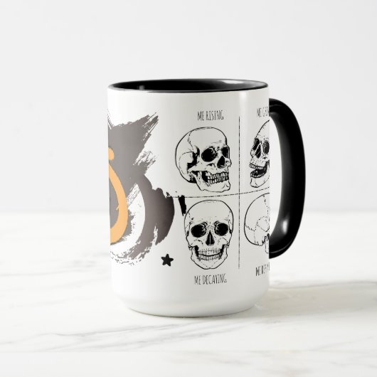 Rise Grind Decay Repeat – Funny Skull Halloween Co マグカップ (正面右)