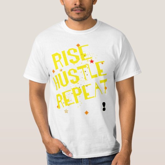 Rise hostle repeat trending motiveted T shirt  Tシャツ (正面)